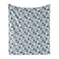 thumbnail image 1 of Scandinavian Soft Flannel Fleece Blanket, Retro Style Blue Tone Flourishing Nature Composition Checkered Squares Pattern, Cozy Plush for Indoor and Outdoor Use, 50" x 70", Multicolor, by Ambesonne, 1 of 6