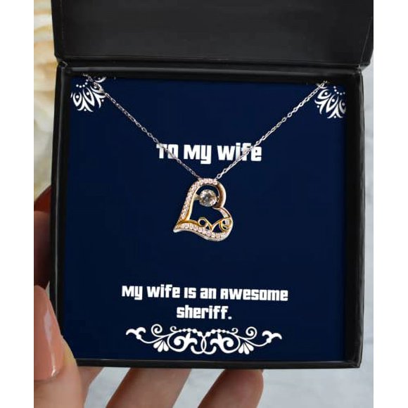 amangny Collier Drôle pour Femme, Ma Femme Est un Génial Sheriff, Amour pour la Saint-Valentin