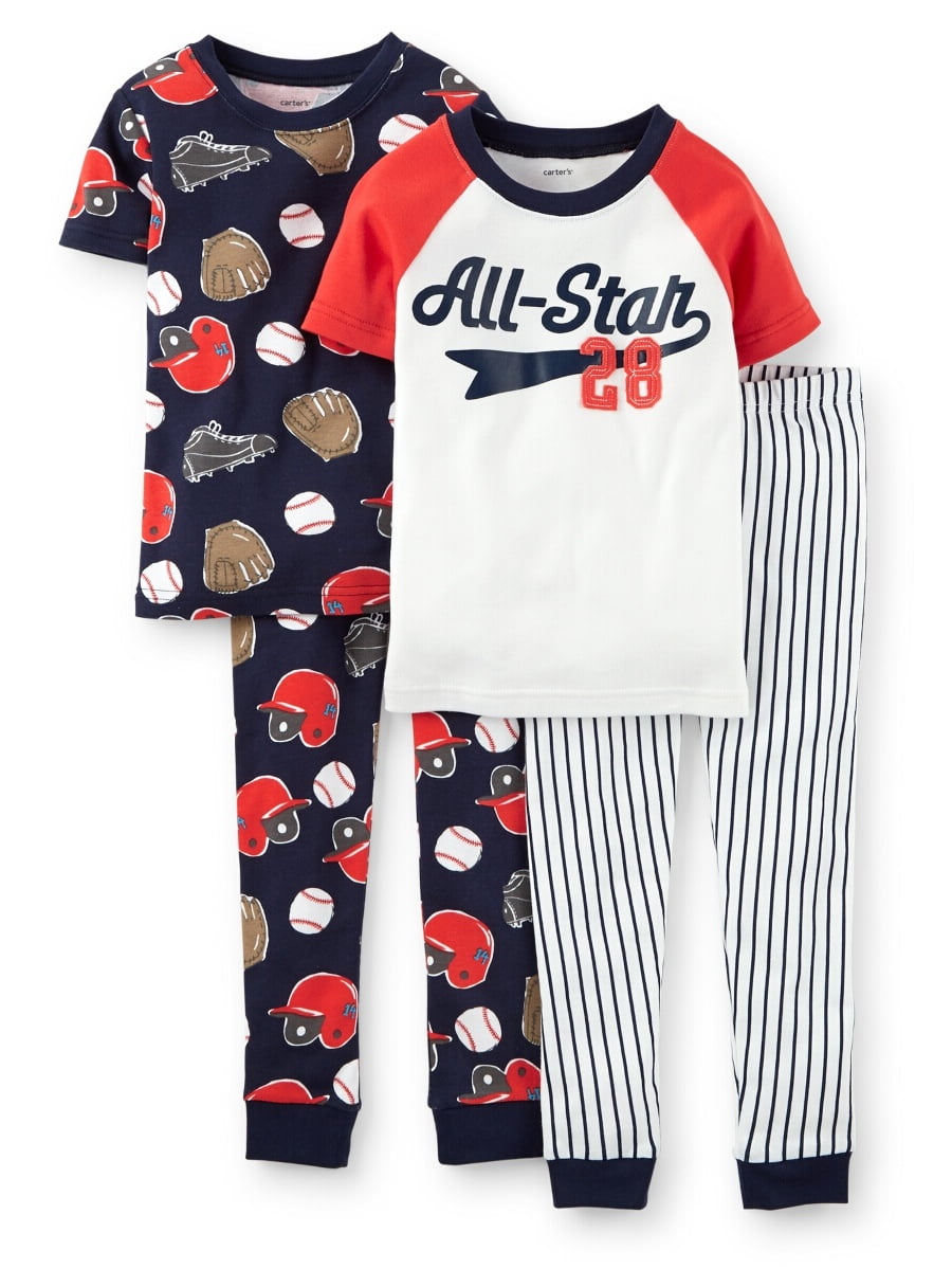 Carters Baby Clothing Outfit Boys 4Piece Snug Fit Cotton PJs Baseball