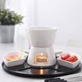 thumbnail image 3 of Walbest Ceramic Chocolate Fondue Butter Warmer Set Melt Hot Pot Bowl for Cheese Caramel High-Temperature Resistant Ceramics Even Heating Chocolate Dipping Set, 3 of 8