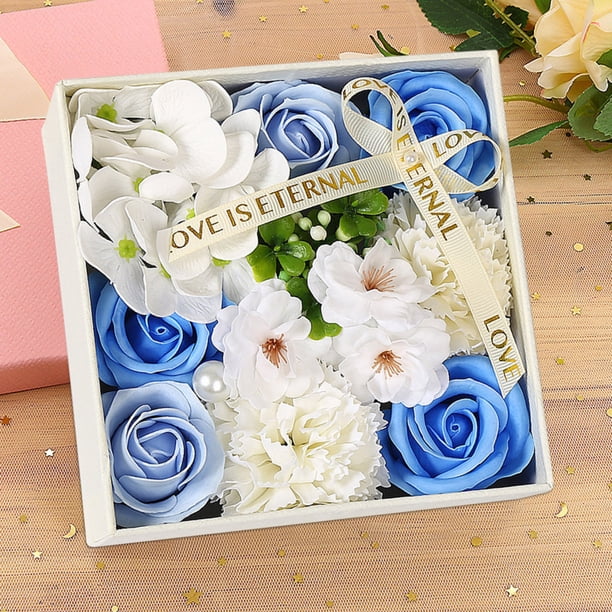 Xihbxyly Caja de Rosas para Jabón, Set de Regalo Romántico Diy, Rosas de Jabón de Larga Duración, Elegante Accesorio Decorativo para El Hogar, Regalo de San Valentín, Boda, Aniversario, Tamaño 15 X 1