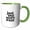 Green/White, variant on 3drose, Text of Just One More Page - Black and White, 11oz Two-tone Yellow Mug
