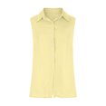 thumbnail image 4 of DYMADE Womens Summer Workwear Turn-down Collar Sleeveless Single Breasted Basic Blouse, 4 of 5