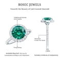 thumbnail image 5 of Rosec Jewels Lab Created Emerald Halo Engagement Ring 2 Carat - Emerald Moissanite Ring for Women - AAAA Quality Certified, 10K White Gold, US 9.00, 5 of 8