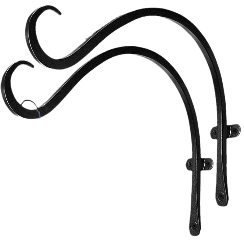 Senya 2 Pack Hanging Plant Bracket, 12 inch Metal Plant Hook Shepherds Hook, Decorative Wall Plant Hanger(Black and White)