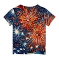 thumbnail image 5 of Amidoa Girls Short Sleeve Summer Independence Day Crewneck Graphic T Shirts Casual Kids Tops Orange Size 8, 5 of 6