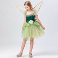 thumbnail image 5 of Zecgelong Fairy Dress with Wings Girls Party Performance Outfit Green 120, 5 of 6