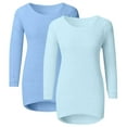 thumbnail image 6 of idosla 2 Pack Womens Cute Sweatshirt Warm Long Sleeve Crew Neck Loose Fluffy Fuzzy Jumper Pullovers Tops Cozy Fall Sweaters (Sky Blue, 3XL), 6 of 7