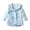 Blue, variant on Girl Toddler Solid Color Zip Hooded Rain Jacket Waterproo𝖿 Windbreaker Embroidery Drawcord Waist Raincoat Outerwear Lightweight Windproof Spring Fall Rainwear