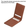 thumbnail image 4 of Uxcell Vertical Magnetic Folded 5 Card Slots PU ID Badge Holder with Lanyard Brown, 4 of 5