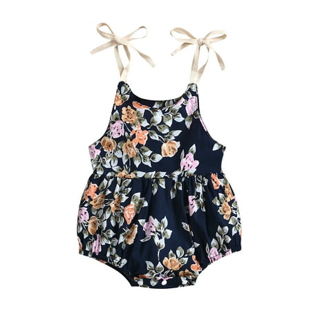 

TheFound Newborn Baby Girl Summer Clothes Sleeveless Romper Bodysuit Floral Outfit One Piece Jumpsuit