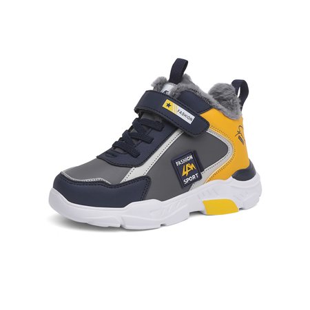 

Kesitin Boy s Lightweight Low Top Fashion Sneaker Jogging Athletic Shoes Comfort Plush Lining Sneakers Yellow 8C