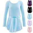 thumbnail image 4 of ZACPNCV Girls Ballet Dance Leotards with Long Sleeve Gauze Skirt and Bowknot Back Pink 10-11 Years, 4 of 4