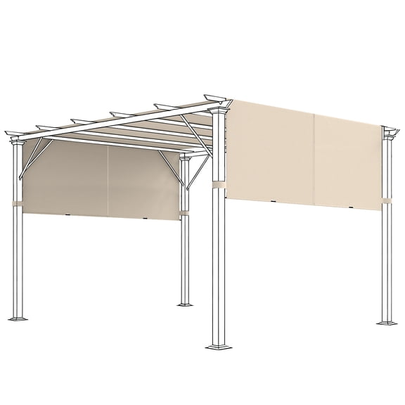 2 Pcs Pergola Replacement Canopy, UV Protection Pergola Shade Cover, Easy to Install, for 10 x 12ft Pergola, Khaki