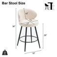 thumbnail image 2 of RongbuK 360° Swivel Modern Bar Stool Set of 2, 26" Upholstered Counter Height Bar Stools with Wingback, Soft Linen Fabric, Counter Chairs with Arm for Kitchen Island or Home Bar, Beige, 2 of 7