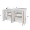 thumbnail image 3 of Buffet Storage Cabinet with Rattan Decorating Living Room Wood Kitchen Sideboard Accent Cabinet, 3 of 6