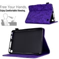 thumbnail image 4 of Tablet Case for Amazon Fire 7 12th Gen 2022, Embossed Tree Pattern PU Leather Book Style Smart Auto Wake/Sleep Cover with Stand Card Slots Magnetic Clasp Shockproof Case, Purple, 4 of 9