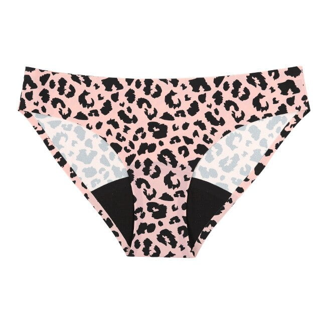 QWZNDZGR4Layers Reusable Menstrual Panties Seamless Period Women Underwear  Leopard Organic Menstrual Leak-Proof Lingerie 