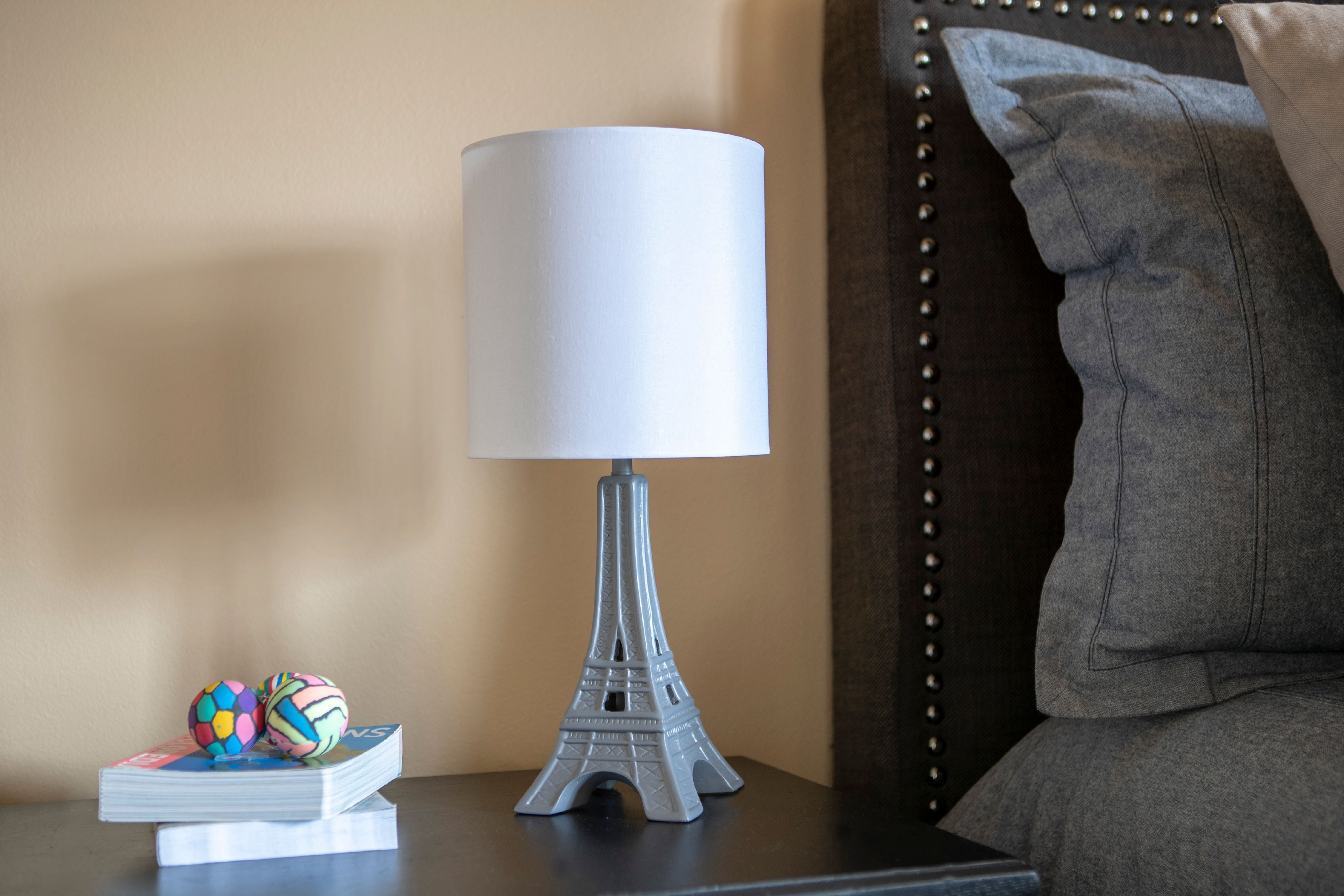 Your Zone Kids Paris Eiffel Tower Table Lamp, Gray Finish