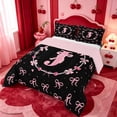 thumbnail image 2 of meiyoeat Pink Pearl Initial J Full Size Comforter Sets,Girly Bow Bedding Comforter Set For Girl,Pink Reversible,3-Piece,1 Comforter and 2 Pillowcases, 2 of 7