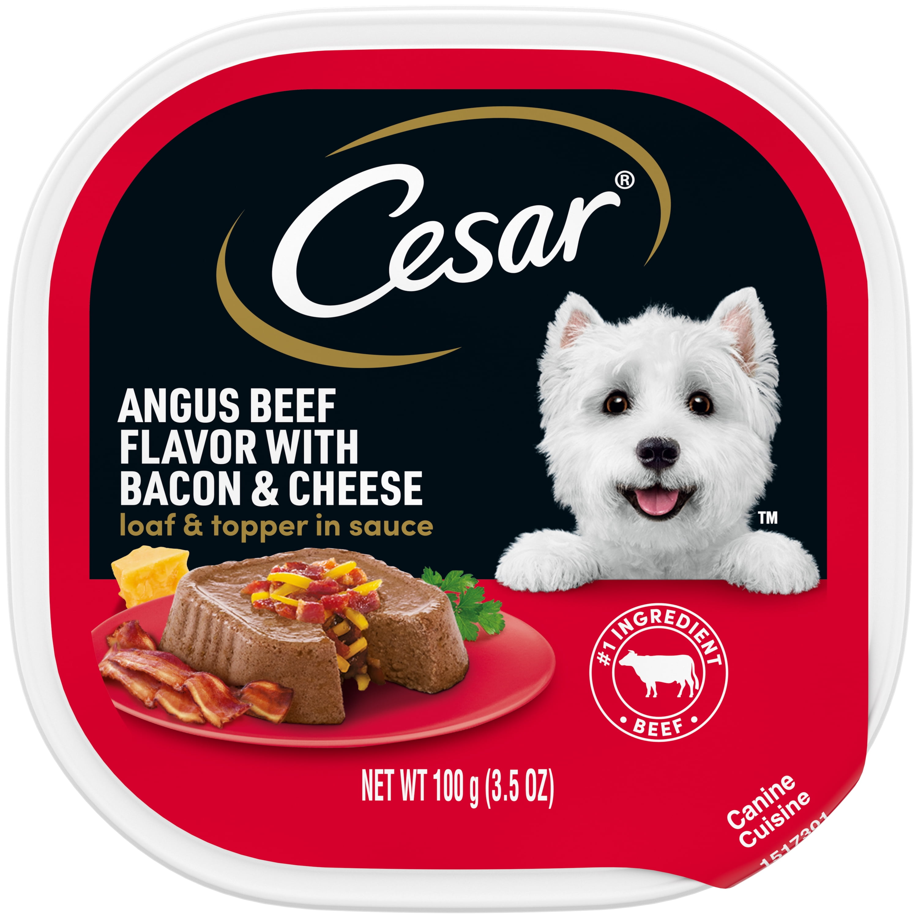 Cesar Angus Beef Flavor With Bacon and Cheese Loaf Wet Dog Food 3.5oz