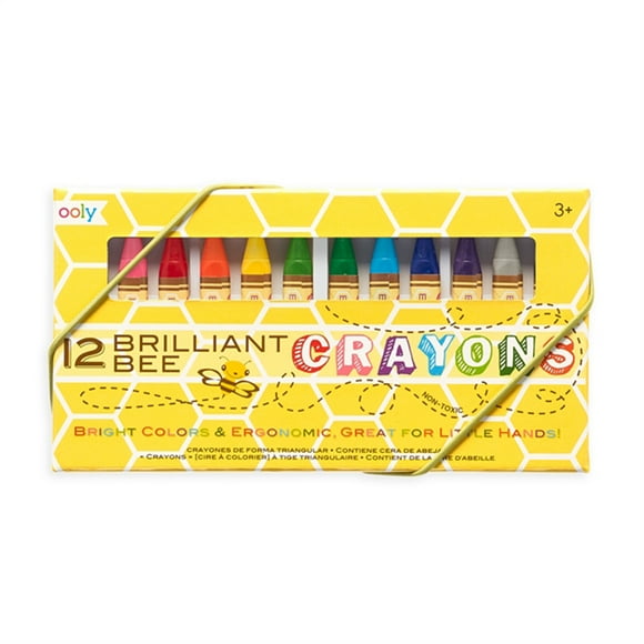 Ooly Crayones triangulares de BRILLANT BEE 12 pzas - 133-093 - Colores vibrantes y suaves OOLY 133-093