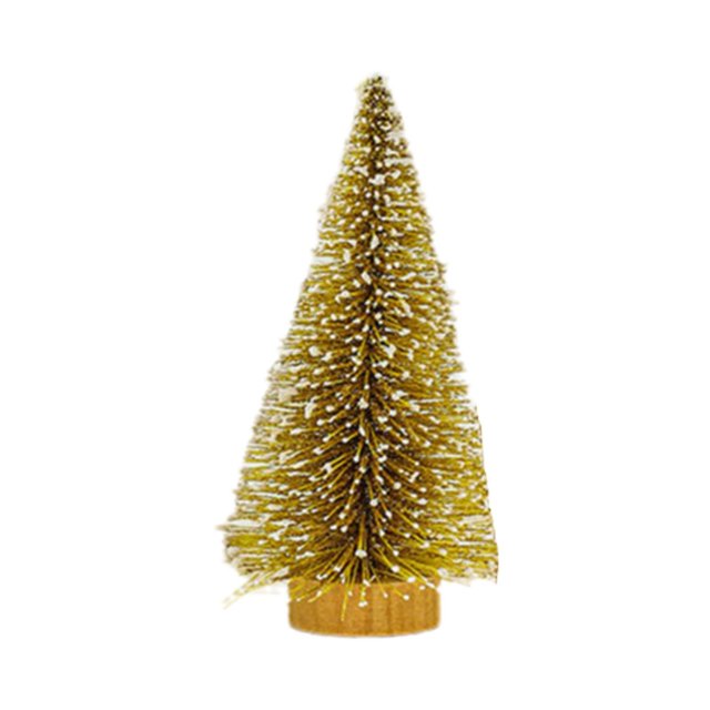 Under 10 Desktop Ornament Miniature Christmas Tree Mini Sisal Trees with Wood Base Artificial Snow Frost Trees with Glitter Powder Trees Artificial Sisal Snow Frost Trees