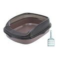 thumbnail image 4 of Cat Litter Box Semi Enclosed Pet Supplies for Indoor Cats Rabbit Small Pets brown medium, 4 of 9