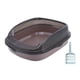 thumbnail image 4 of Caja de arena para gatos, suministros para mascotas, inodoro para gatos, semicerrado, arenero grande, parte superior abierta para mascotas marrón medio, 4 of 9