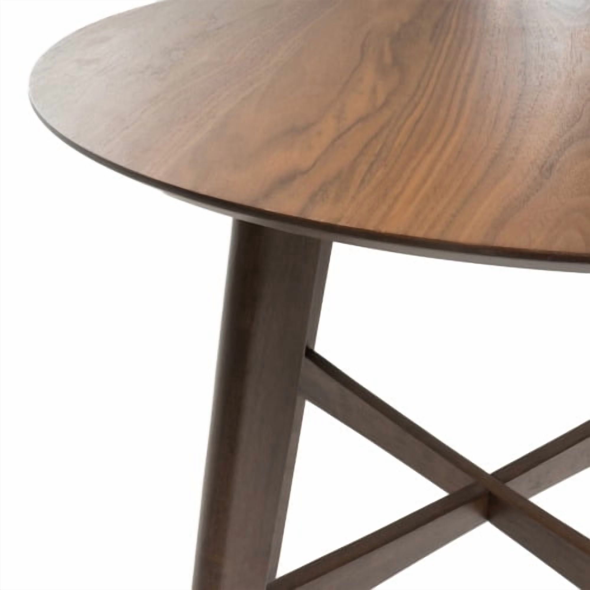 Bar Table 42 Inch High Round with Rubberwood Legs, Bar Height Dining Table and Counter Table for Kitchen Home Bar, Natural Walnut