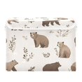 thumbnail image 7 of Yayeee Collapsible Storage Bin with Lid Fabric Closet Decorative Basket with Handles, Light Gray Bears, 7 of 7