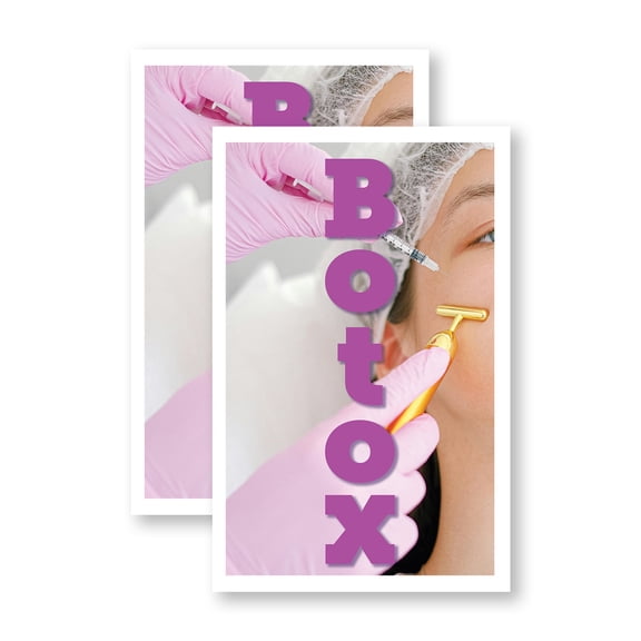 Botox (2-Pack) 24 Inch x 36 Inch Vinyl Decals | Sign Insert Peel & Stick Decals Stickers Window Signs | Cosmetic Treatments, Skincare Services, Professional Clinics | Made in USA