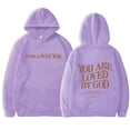 thumbnail image 4 of Tanghaowl Women Sweatshirt Autumn Winter Reversible Printed Casual Hoodie with Two-Sided Design and Cozy Warm Material Purple XL, 4 of 4