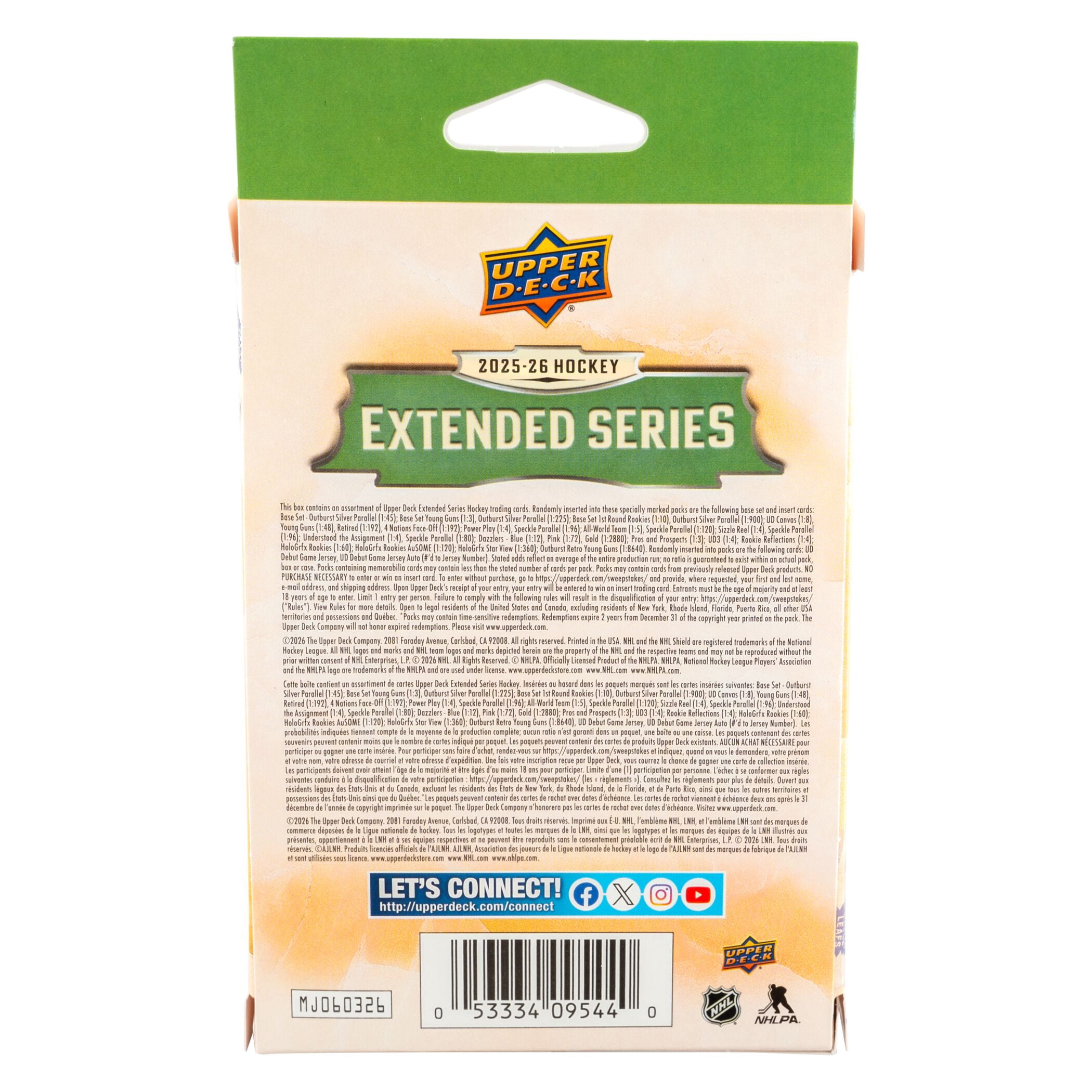 25-26 Upper Deck Extended Series Hockey Trading Cards Hanger Box