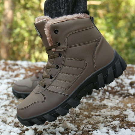 

Women s Outdoor Waterproof Snow Boots Warm Plush Lined Ankle High Hiking Shoes Platform Thermal Lace Up Boots