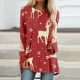 thumbnail image 1 of Blouses pour Femmes Imprimé Décontracté Noël Manches Longues Col Rond Grandes Tailles Blouses pour Femmes en Solde, 1 of 5