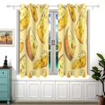 thumbnail image 2 of Cheese Yellow Black Out Curtains Aesthetic for Bedroom Living Room Sliding Glass Doors Kitchen Windows 2 panels set, 2 of 5
