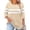 Khaki, variant on Plus Size Womens Tops 3/4 Sleeve Shirts for Women Casual Fall Fashion Crewneck Pleated Tunic Tops Work Outfit Blouse Plus Size White 3X