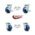 thumbnail image 2 of 4 Inch Solid Polyurethane Caster Set with Ball Bearings 4 Swivel Lock 2 Brake, 2 of 2