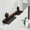 thumbnail image 5 of Yucurem No Drill Walnut Bathroom Shelf Over The Sink, Removable Wall-Mounted Suction Cup Sink Storage Rack for Bathroom & Kitchen Wall Glass Mirror, 5 of 8