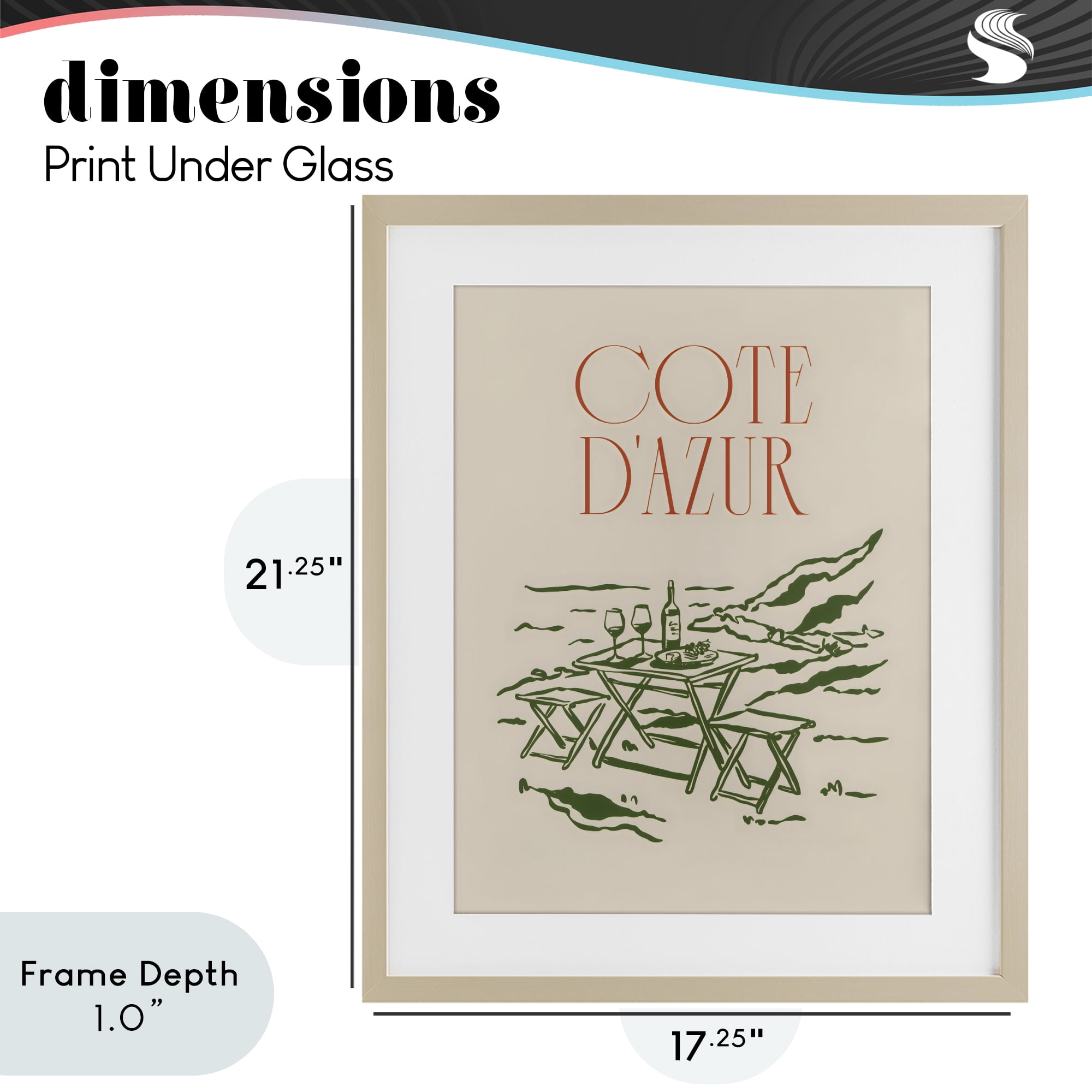Stupell Industries Seaside Wine Picnic Birch Framed Print Under Glass, design by The Prints Vibe