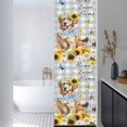 thumbnail image 3 of Sunflowers Dog Window Privacy Film, Spring Watercolor Floral Stars Grey Plaid Static Cling UV Sun Blocking Heat Control Window Tint Day and Night, Non-Adhesive One Way Privacy Cover 17.7''x78.7'', 3 of 7