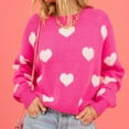 thumbnail image 6 of TINYSOME Women's Crewneck Sweater Valentines Heart Knitted Pullover Sweater Jumper Tops, 6 of 14