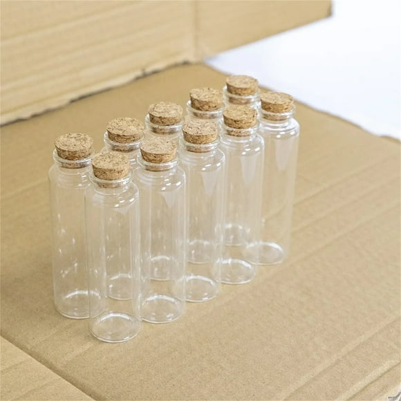 Empty Mini Bottle with Cork Stopper 50ml Glass Jars Idea for Wedding Small Wishing Bottles !