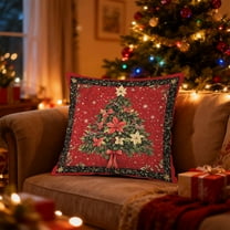Christmas Throw Pillow Covers for Winter Decor 18x18" Christmas Sofa Decoration Linen Pillow Home Sofa Cushion Covers for Couch Sofa Bed, Soft and Breathable Indoor Home Decoration