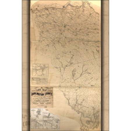 24"x36" Gallery Poster, map of Burlington County new jersey 1859 p2
