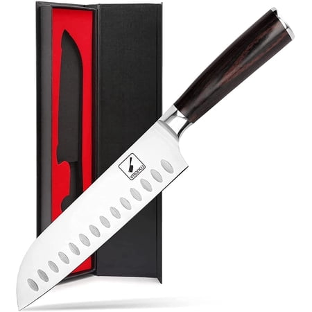 Santoku Knife - imarku 7 inch Kitchen Knife Ultra Sharp Asian Knife Japanese Chef Knife - German HC Stainless Steel 7Cr17Mov - Ergonomic Pakkawood Handle,Fathers Day Gifts