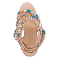 thumbnail image 4 of Lauren Lorraine Larissa Nude Big Embellished Jeweled Strappy High Heel Sandals (Nude, 10), 4 of 5