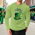 thumbnail image 2 of VBTAPA St Patricks Day Shirt for Men Long Sleeve Waffle Knit T-Shirt Mens Big and Tall Casual Streetwear Tops Green XXXXL, 2 of 6