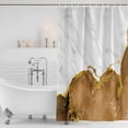 thumbnail image 3 of Brown Gold Marble Shower Curtain, Waterproof Shower Curtains for Bathroom, Modern Abstract Marble Crack Texture Washable Fabric Bathtub Curtain Set Bath Decor with 12 Hooks Standard 72"x72", 3 of 8